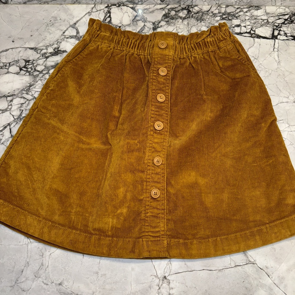 Crewcuts Girls Size 12 Skirt Corduroy Camel Color Above Knee Button Front